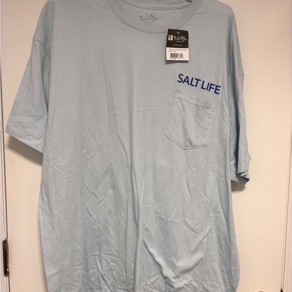 Salt Life Men's Sky Blue Pocket Tee